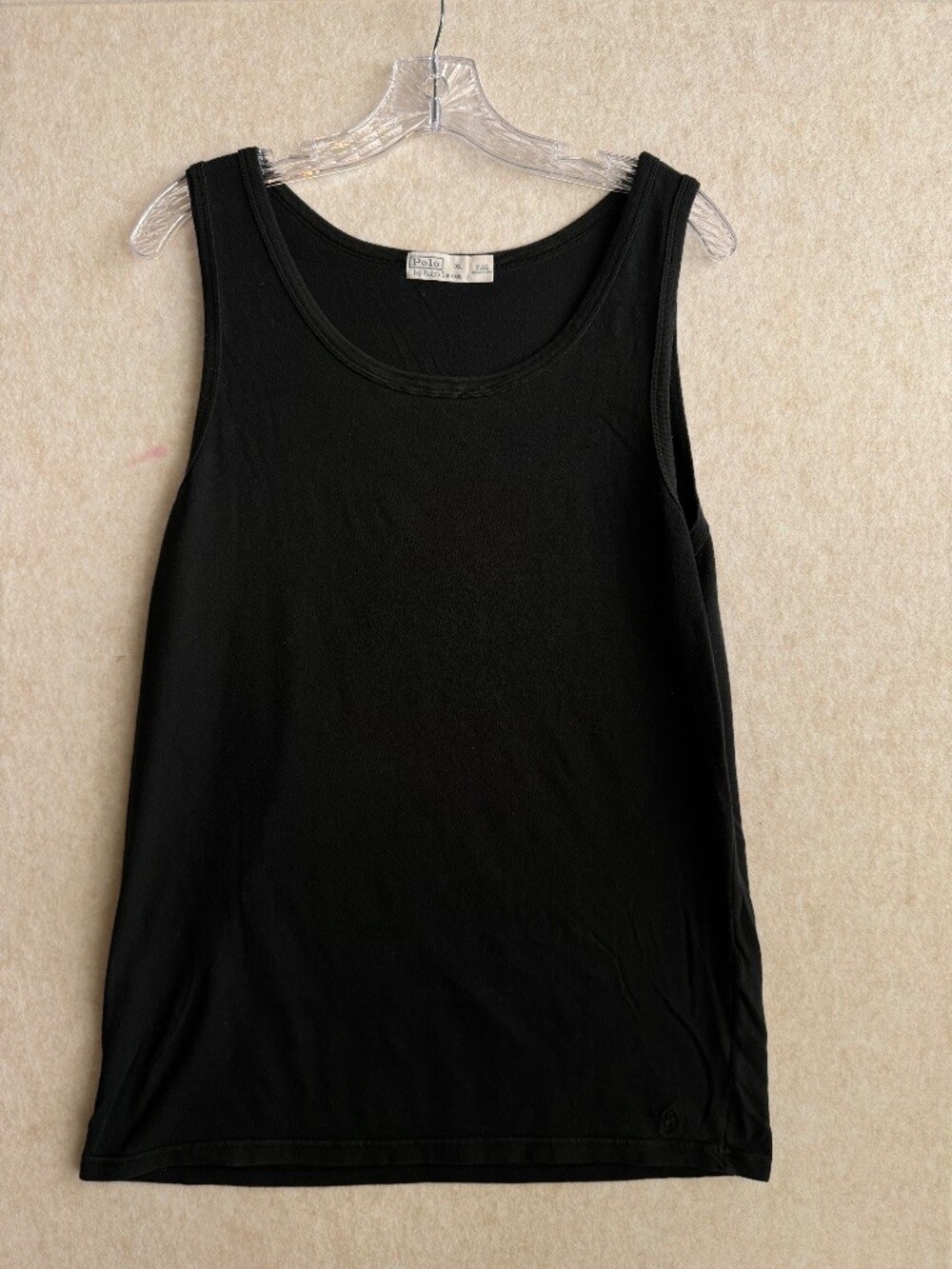 Polo Ralph Lauren Black Tank Top Mens XL Cotton Pony Logo Sleeveless Muscle Tee